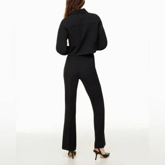 Aritzia Wilfred Cabaret Pant High Rise Slim Fit Flared Black Size 10 - Picture 4 of 10